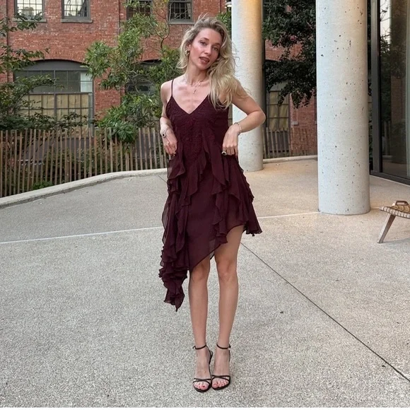 Zara ZW Collection Embroidered Asymmetric Dress - Picture 3 of 10